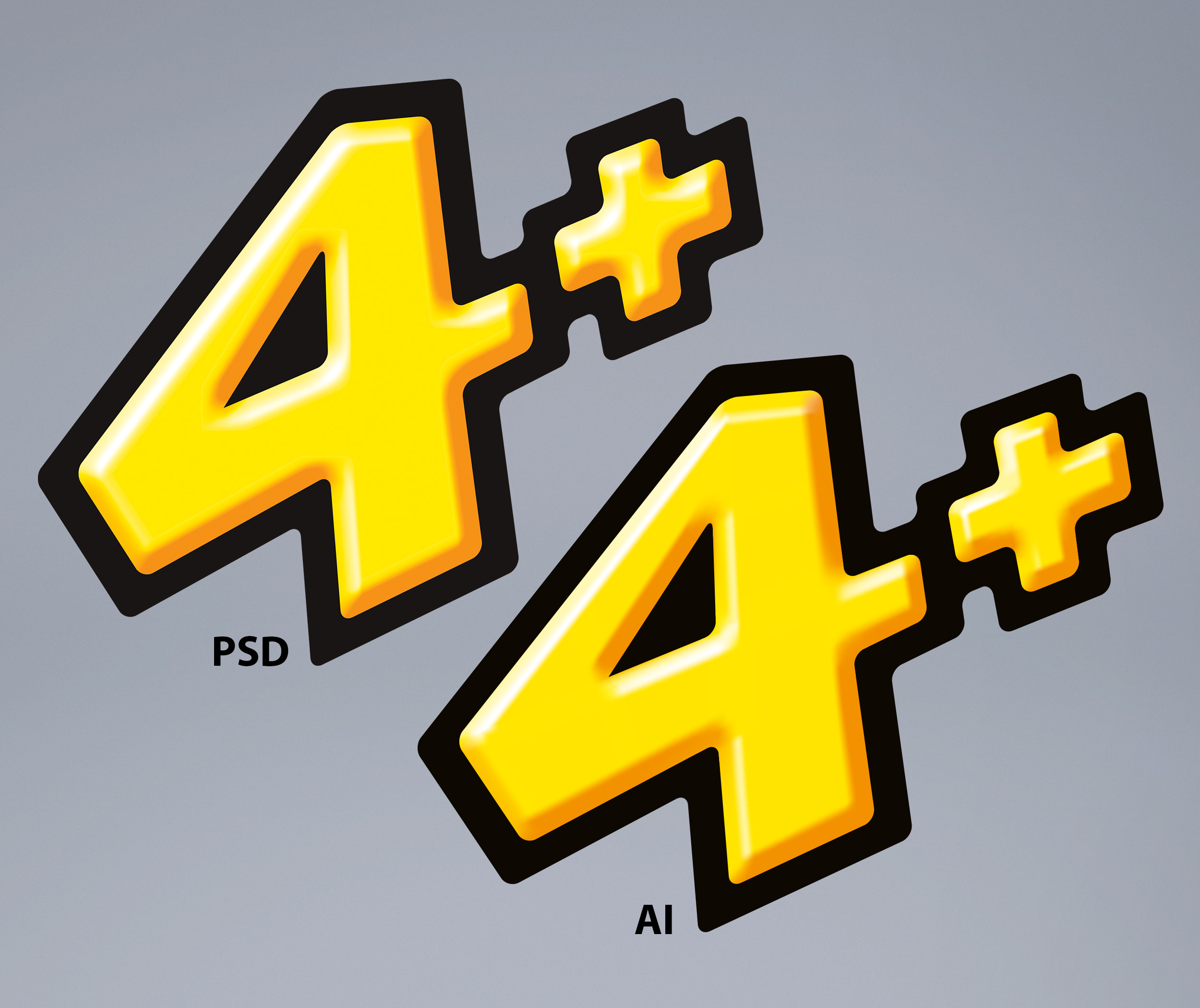 4+ logo fra pixels til vektorgrafik